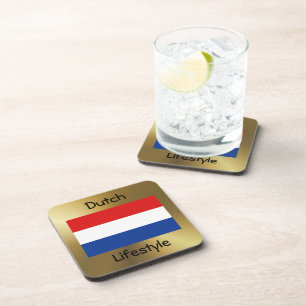 Netherlands Flag+Text Coaster