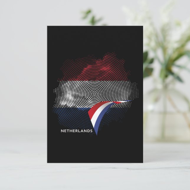Netherlands flag thank you card (Standing Front)
