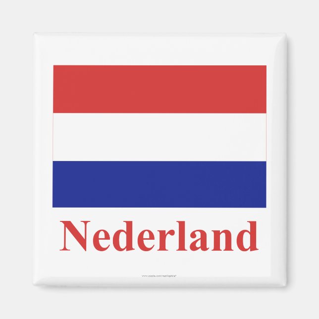 Netherlands Flag with Name in Dutch Magnet (Front)