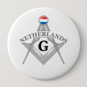 Netherlands freemasonry sign 10 cm round badge