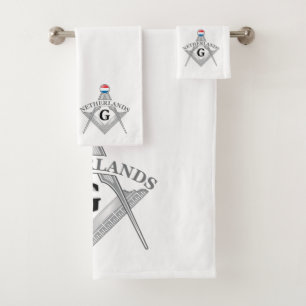 Netherlands freemasonry sign bath towel set
