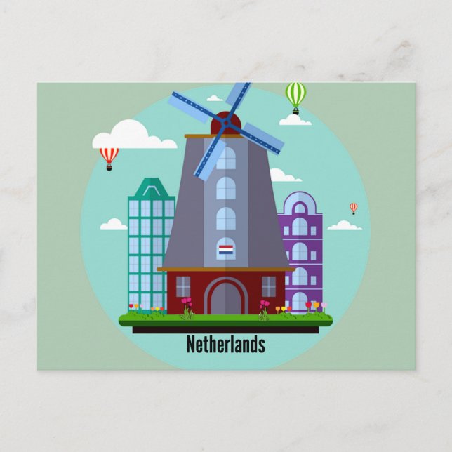 Netherlands, graphic art design postcard (Front)