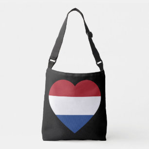 Netherlands Heartflag on Black cbbcn Crossbody Bag