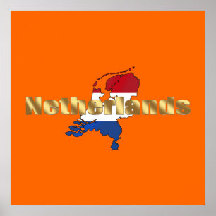 Netherlands (Holland) Dutch flag log gear Poster