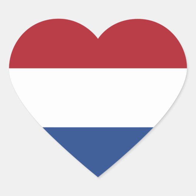 Netherlands/Holland/Dutch/Hollander Heart Flag Sticker (Front)