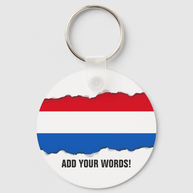 Netherlands Holland Flag Key Ring (Front)