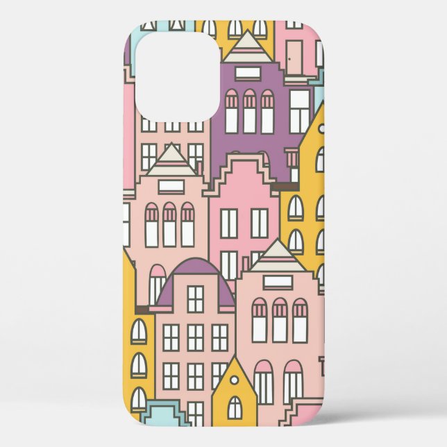 Netherlands houses set hand drawn seamless pattern Case-Mate iPhone case (Back)