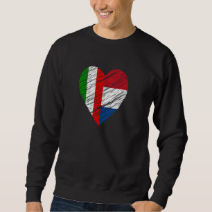 Netherlands Italy Heart Italian Flag Dutch Flag Lo Sweatshirt