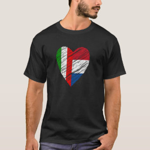 Netherlands Italy Heart Italian Flag Dutch Flag Lo T-Shirt