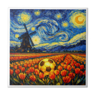 Netherlands Landmark and Landscape Soccer Ceramic Tile