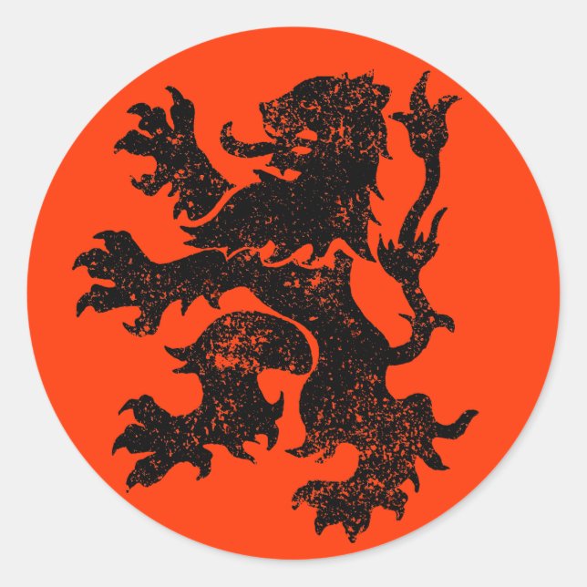 Netherlands Lion Classic Round Sticker (Front)