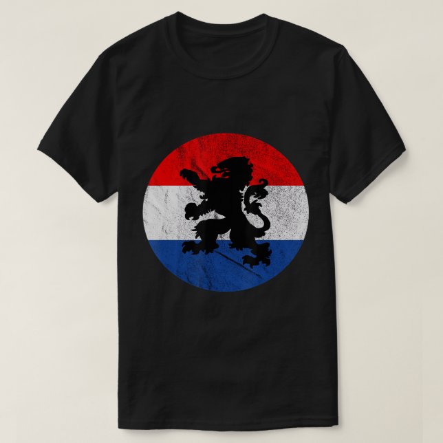 Netherlands Lion Oranje Crest Nederland Dutch Flag T-Shirt (Design Front)
