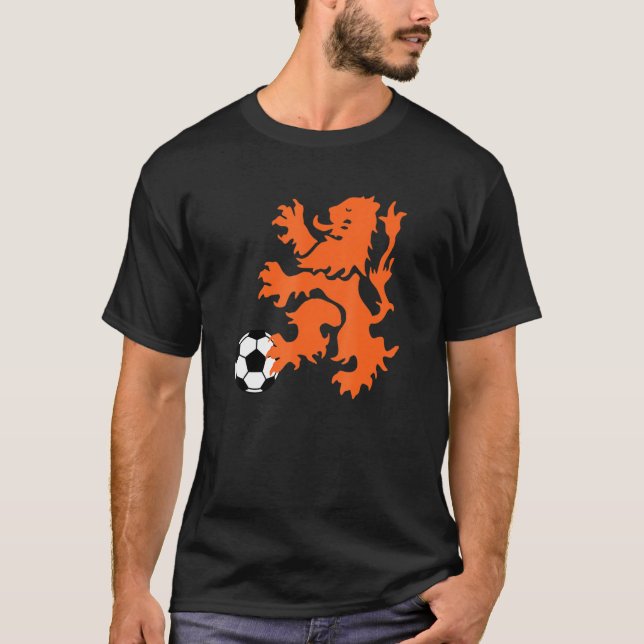 Netherlands Lion Rampant Soccer Ball T-Shirt (Front)