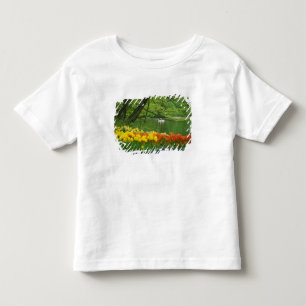 Netherlands, Lisse. White swans on pond amid Toddler T-Shirt