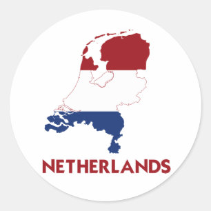NETHERLANDS MAP CLASSIC ROUND STICKER