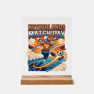 Netherlands Match Day Skeleton Striker Nations Hig Acrylic Sign