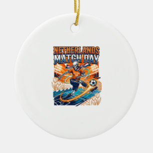 Netherlands Match Day Skeleton Striker Nations Hig Ceramic Ornament