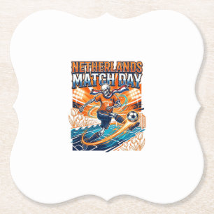 Netherlands Match Day Skeleton Striker Nations Hig Paper Coaster