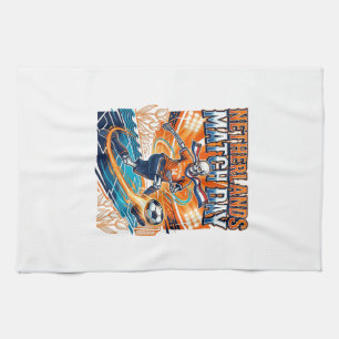 Netherlands Match Day Skeleton Striker Nations Hig Tea Towel