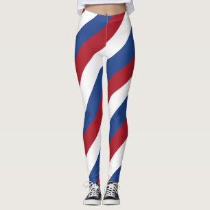Netherlands National Flag Colours Diagonal Striped Leggings