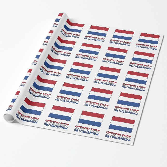 Netherlands Netherlander Flag Gift Wrapping Paper (Unrolled)