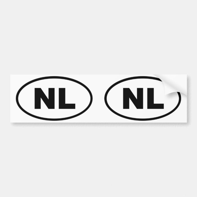 Netherlands NL European oval Bumper Sticker (Front)