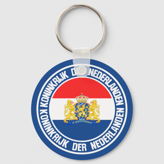Netherlands Round Emblem Key Ring (Front)