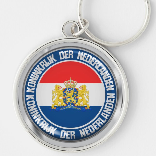 Netherlands Round Emblem Key Ring (Front)
