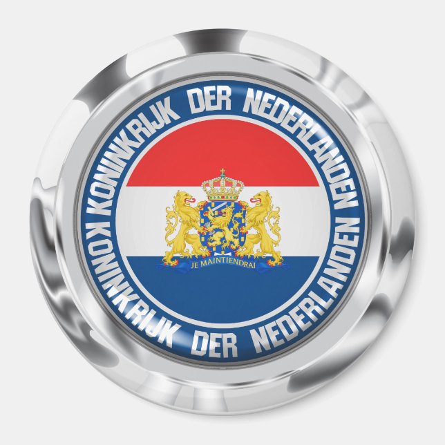 Netherlands Round Emblem Magnet (Front)