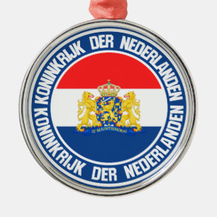 Netherlands Round Emblem Metal Ornament