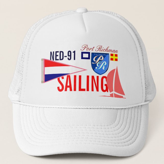 Netherlands Sailing FRL-91 Nautical Trucker Hat (Front)