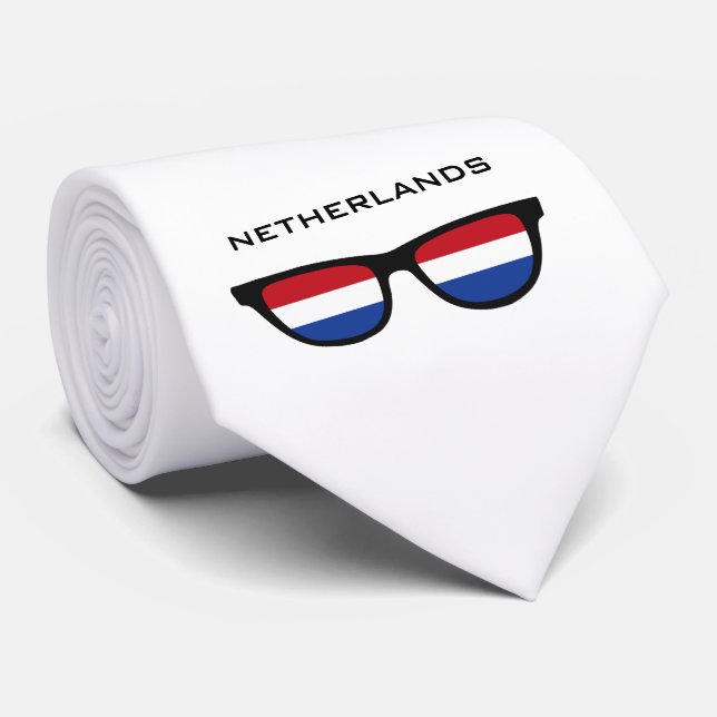 Netherlands Shades custom text & colour tie (Rolled)