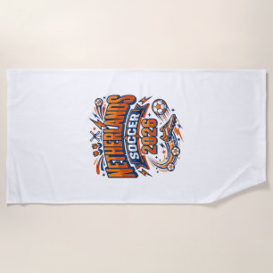 Netherlands Soccer 2026 Soccer Bold Country Typogr Beach Towel