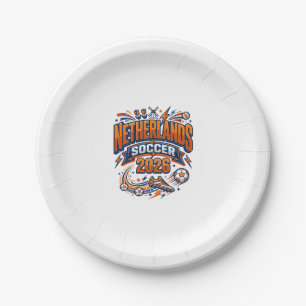 Netherlands Soccer 2026 Soccer Bold Country Typogr Paper Plate