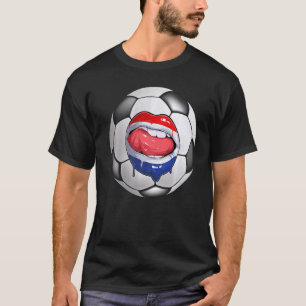 Netherlands Soccer Fan Dutch Flag Mouth T-Shirt
