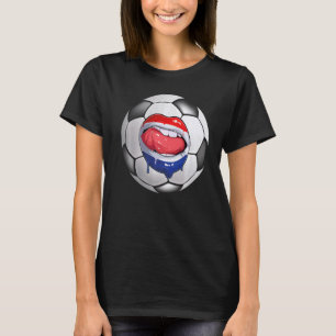 Netherlands Soccer Fan Dutch Flag Mouth T-Shirt