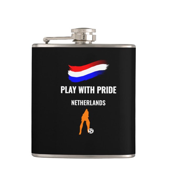 Netherlands Soccer Pride 2026 Jersey Hip Flask (Front)