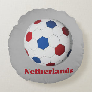 Netherlands Soccer Round Cushion