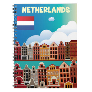 Netherlands Travel Poster Notebook