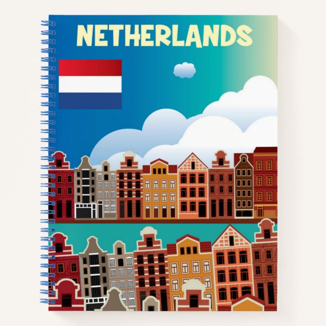 Netherlands Travel Poster Notebook (Front)