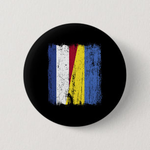 Netherlands Ukraine Half Flag Dutch Ukrainian Heri 6 Cm Round Badge