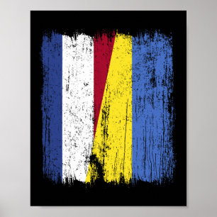 Netherlands Ukraine Half Flag Dutch Ukrainian Heri Poster