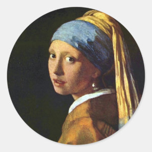 NETHERLANDS--Vermeer: Girl with the Pearl Earring Classic Round Sticker