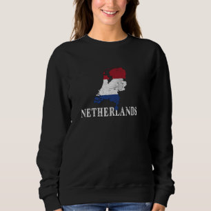 Netherlands Vintage Flag, map, Retro, Football, So Sweatshirt