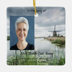 Netherlands windmill Holland  Memorial Keepsake  Ceramic Ornament
