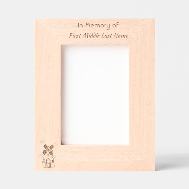 Netherlands windmill Holland  Memorial Keepsake  Etched Frames (Front)
