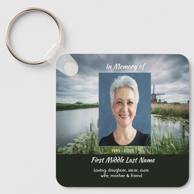 Netherlands windmill Holland Memorial Keepsake  Key Ring (Front)