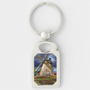 Netherlands Windmill Landscape Gift Keychain