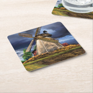 Netherlands Windmill Paper Coaster