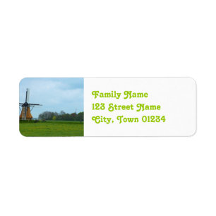 Netherlands Windmill Return Address Label